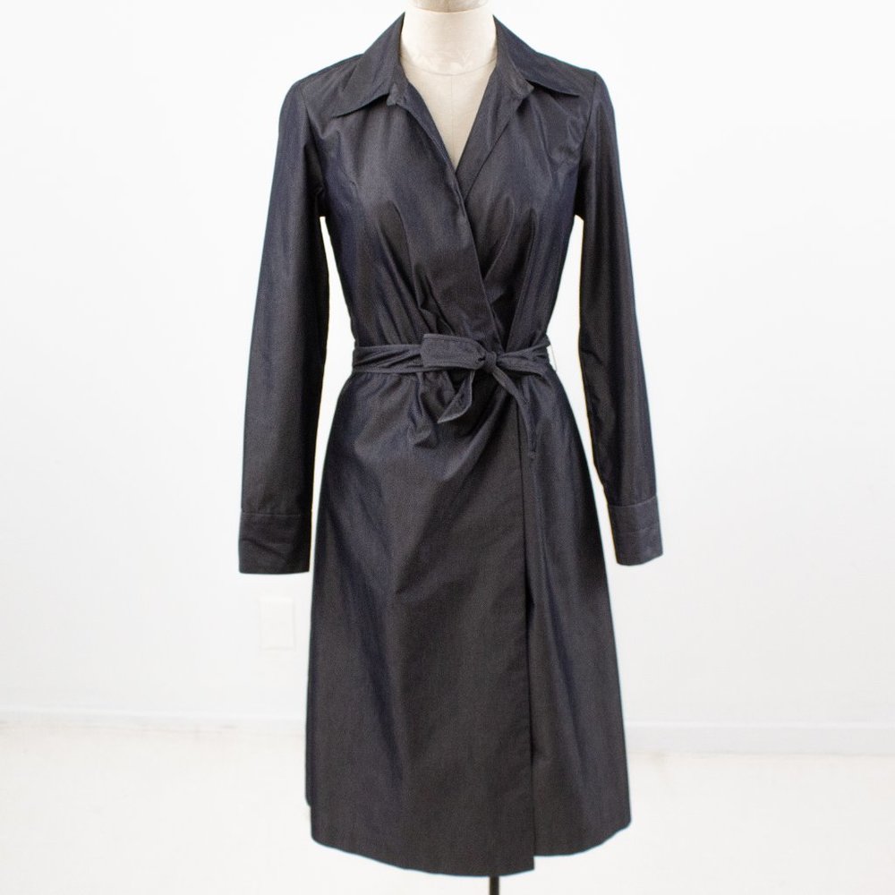 Banana Republic 6 Italian Chambray Midi Wrap Dress - Picture 9 of 10